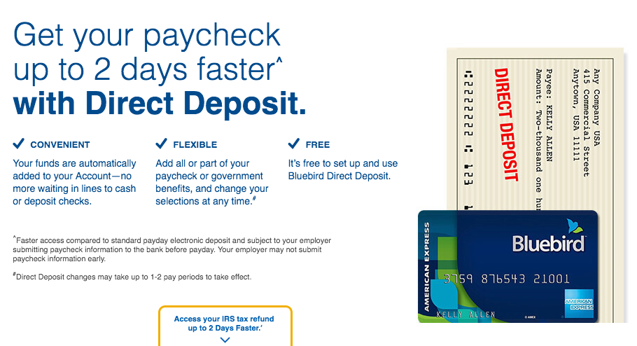 deposit check through bluebird app first time