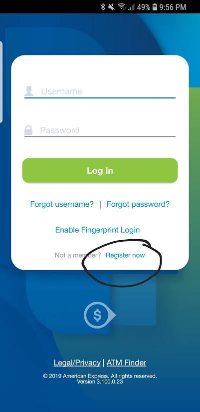 bluebird app; activate fingerprint sign in